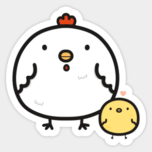 Cute chick and chicken Sticker